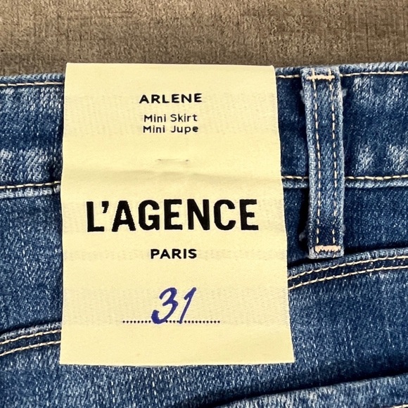 NEW L’Agence Arlene Denim Mini Skirt - Picture 8 of 10
